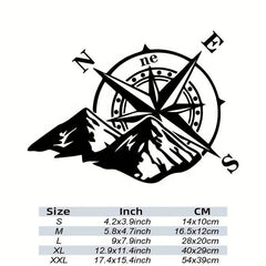 1PC Mountain Compass Stickers For Camper Car Adventure Reflective Decals