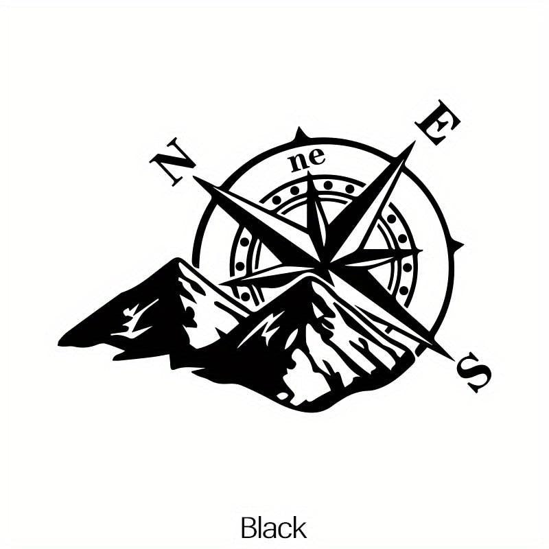 1PC Mountain Compass Stickers For Camper Car Adventure Reflective Decals