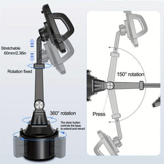Adjustable Car Cup Holder Phone Mount 360 Rotatable Universal Mobile Mount