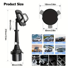 Adjustable Car Cup Holder Phone Mount 360 Rotatable Universal Mobile Mount