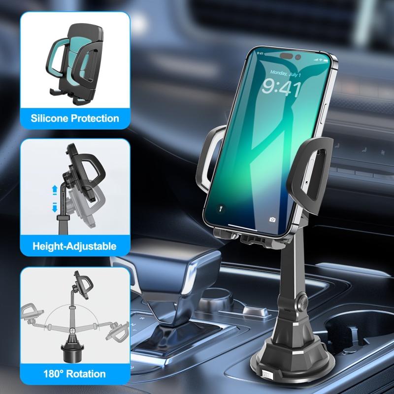 Adjustable Car Cup Holder Phone Mount 360 Rotatable Universal Mobile Mount