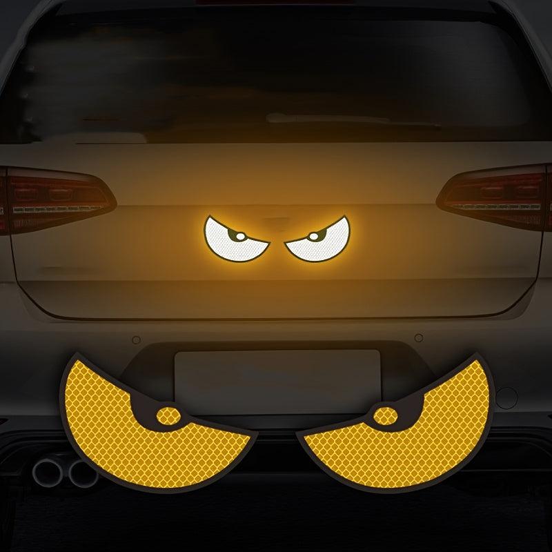 2pcs Reflective Devil Eye Car Stickers Set