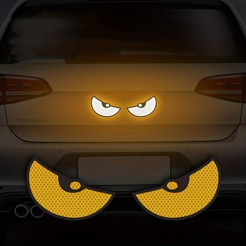 2pcs Reflective Devil Eye Car Stickers Set