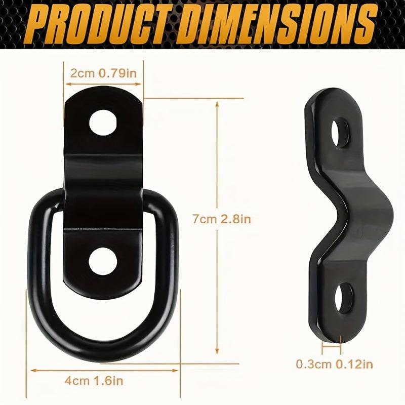 4pcs D-shaped Pull Ring Buckle Tie Piece Cargo Trailer Fastening Buckle