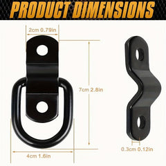 4pcs D-shaped Pull Ring Buckle Tie Piece Cargo Trailer Fastening Buckle
