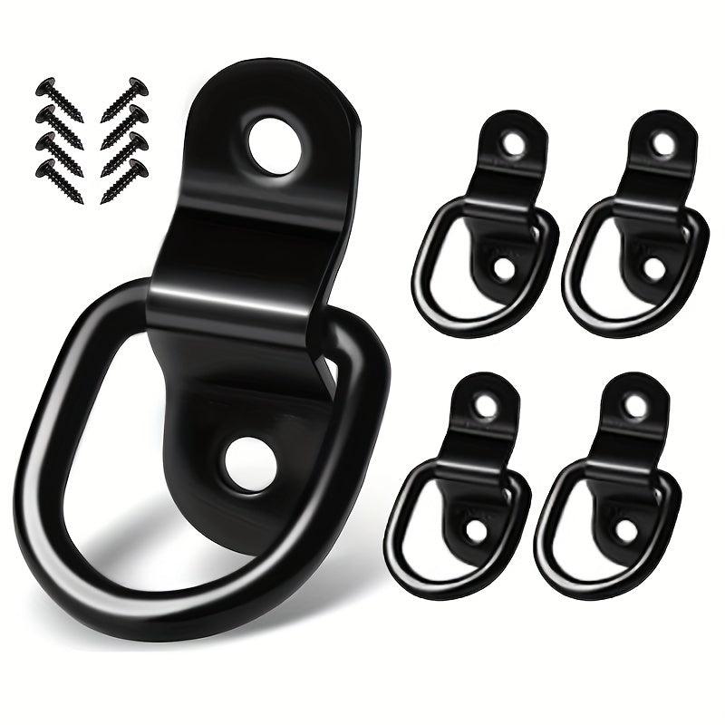 4pcs D-shaped Pull Ring Buckle Tie Piece Cargo Trailer Fastening Buckle