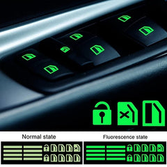 Car Window Button Luminous Sticker Night Fluorescent Decal Auto Accessory