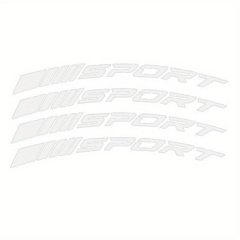 4pcs Reflective Racing Tires Decals Waterproof Alloy Rim Wheel Hub Stickers