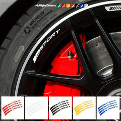 4pcs Reflective Racing Tires Decals Waterproof Alloy Rim Wheel Hub Stickers