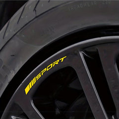 4pcs Reflective Racing Tires Decals Waterproof Alloy Rim Wheel Hub Stickers