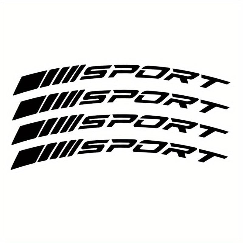 4pcs Reflective Racing Tires Decals Waterproof Alloy Rim Wheel Hub Stickers