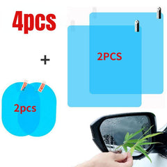 4pcs Car Rainproof Film - Keep Mirrors Clear & Fog