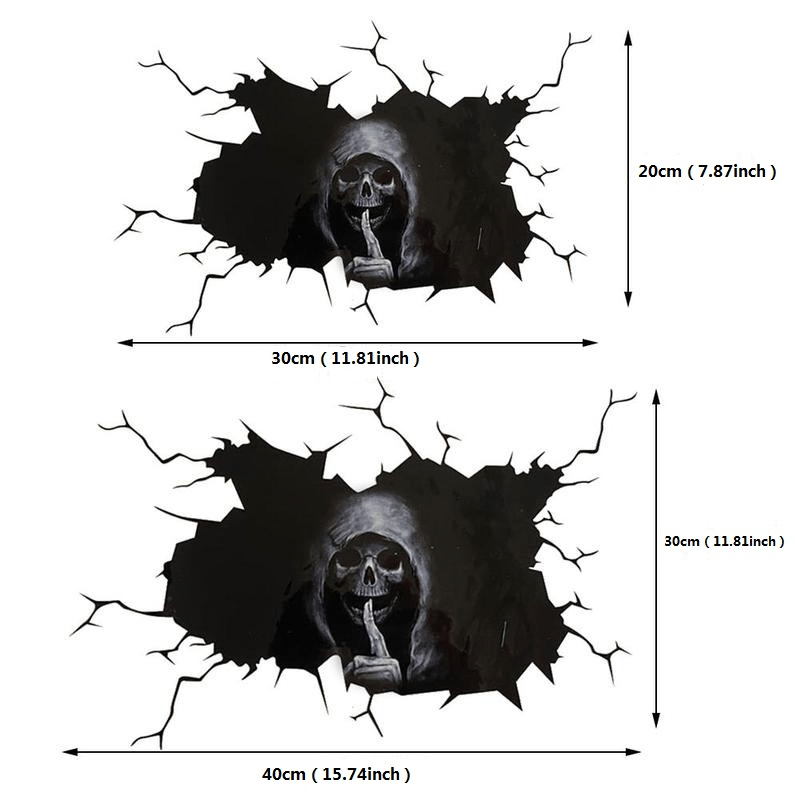 Halloween Skull Window Stickers 1pc or 2pcs