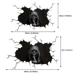 Halloween Skull Window Stickers 1pc or 2pcs