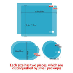 6 Pcs Car Waterproof Film Frameless Convex Rear View Mirror Rainproof