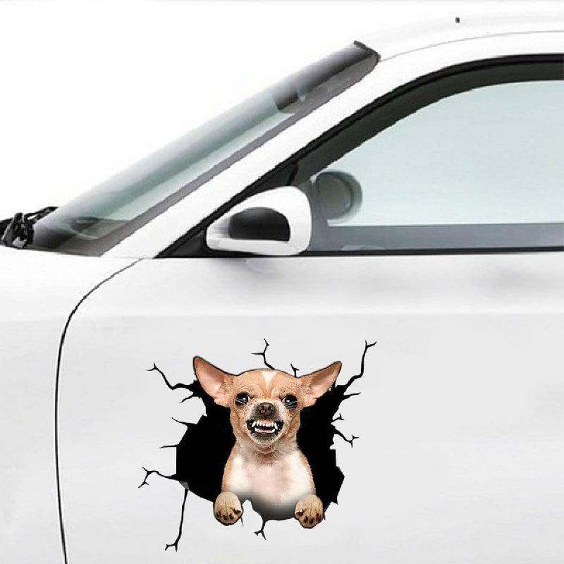 Chihuahua Car Cracking Sticker 3D Vinyl Waterproof Decals