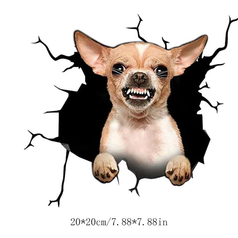 Chihuahua Car Cracking Sticker 3D Vinyl Waterproof Decals
