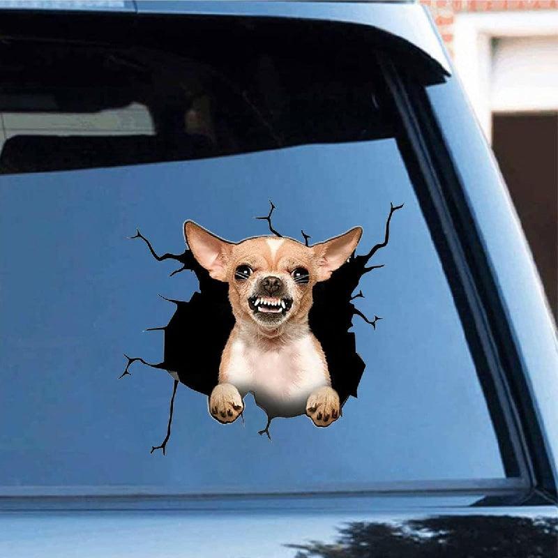 Chihuahua Car Cracking Sticker 3D Vinyl Waterproof Decals