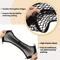 Universal Small Cargo Net for Automotive Storage with Mounting Screws & Hooks