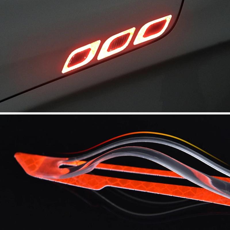 6Pcs 3D Reflective Car Styling Strips Set