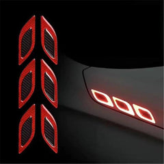 6Pcs 3D Reflective Car Styling Strips Set