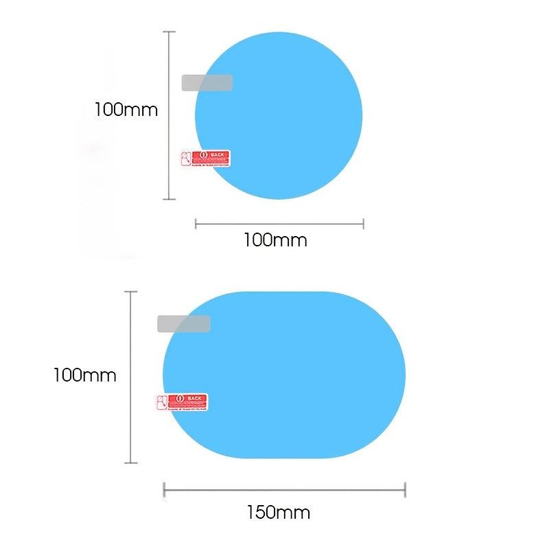 2Pcs Car Rainproof Film Anti Fog Clear Waterproof Sticker