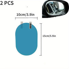 2pcs Car Sticker Rearview Mirror Rainproof Film Anti Fog Auto Safety