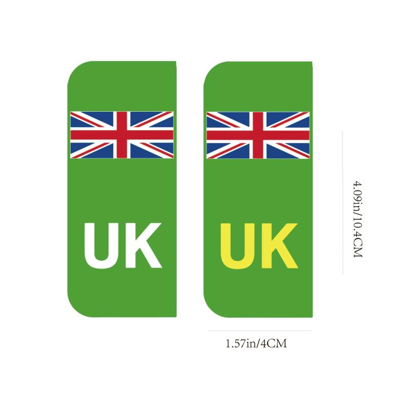 2pcs Waterproof Reflective Stickers for British & European Cars Plate