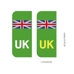 2pcs Waterproof Reflective Stickers for British & European Cars Plate