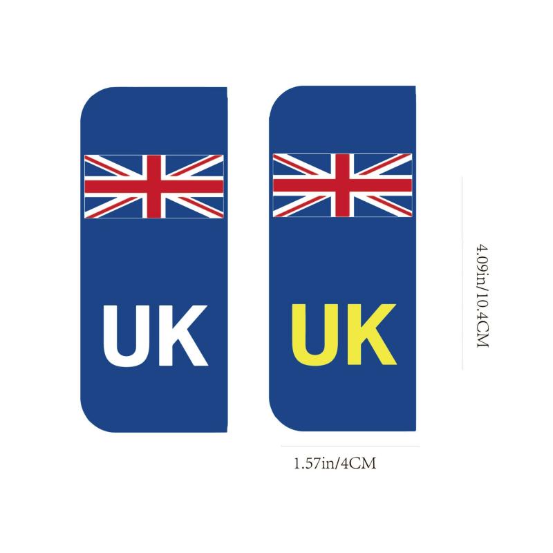 2pcs Waterproof Reflective Stickers for British & European Cars Plate