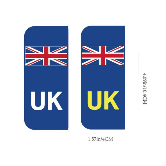2pcs Waterproof Reflective Stickers for British & European Cars Plate