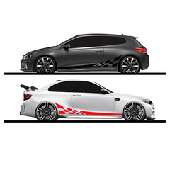 Square Grid Flag Car Side Stickers - Upgrade Your Ride