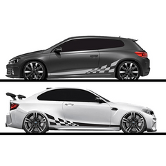 Square Grid Flag Car Side Stickers - Upgrade Your Ride