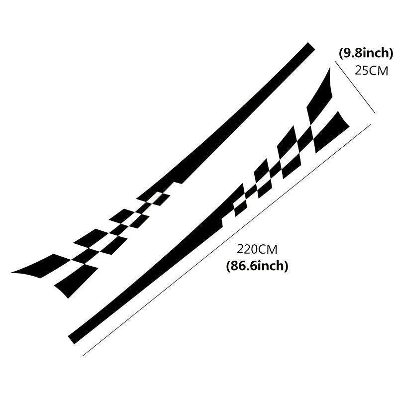 Square Grid Flag Car Side Stickers - Upgrade Your Ride