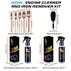 Car Engine Cleaner & Iron Remover Kit - Protect Paint & Wheels
