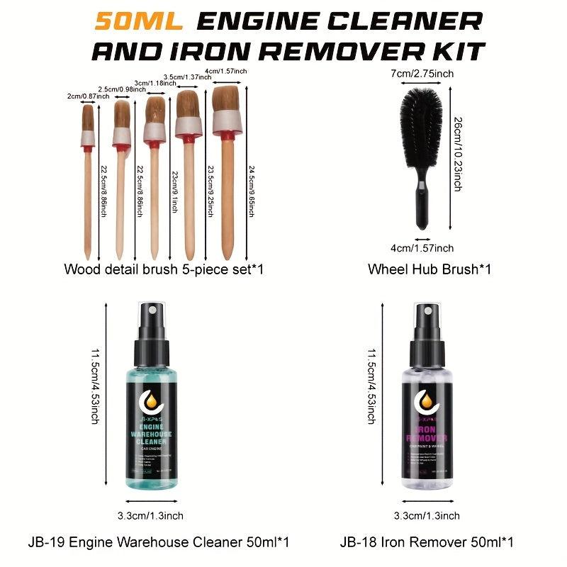 Car Engine Cleaner & Iron Remover Kit - Protect Paint & Wheels