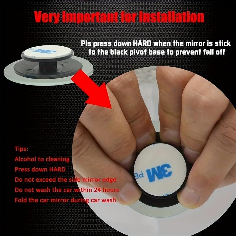 4pcs Car Blind Spot Mirror 360 Degree Adjustable Wide Angle Rear View Mirrors