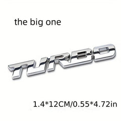 3D Metal TURBO Car Emblem for Universal Cars Trucks SUVs