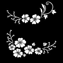2pcs Flower Car Stickers Body Window Bumper Vinyl Decal Car Accessories