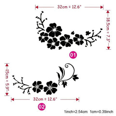 2pcs Flower Car Stickers Body Window Bumper Vinyl Decal Car Accessories