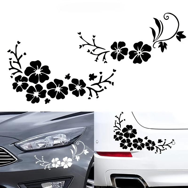 2pcs Flower Car Stickers Body Window Bumper Vinyl Decal Car Accessories