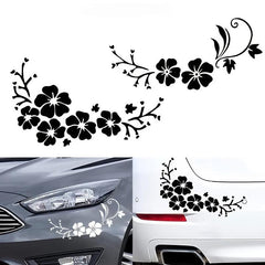 2pcs Flower Car Stickers Body Window Bumper Vinyl Decal Car Accessories