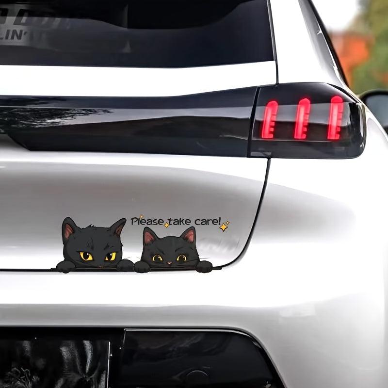 Cartoon Cat Reflective Stickers for Car Doors, Windows, Bumpers