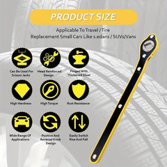 2-in-1 Jack Ratchet Wrench Labor Saving Tool For Scissor Jack Truck SUV