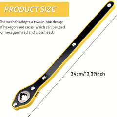 2-in-1 Jack Ratchet Wrench Labor Saving Tool For Scissor Jack Truck SUV