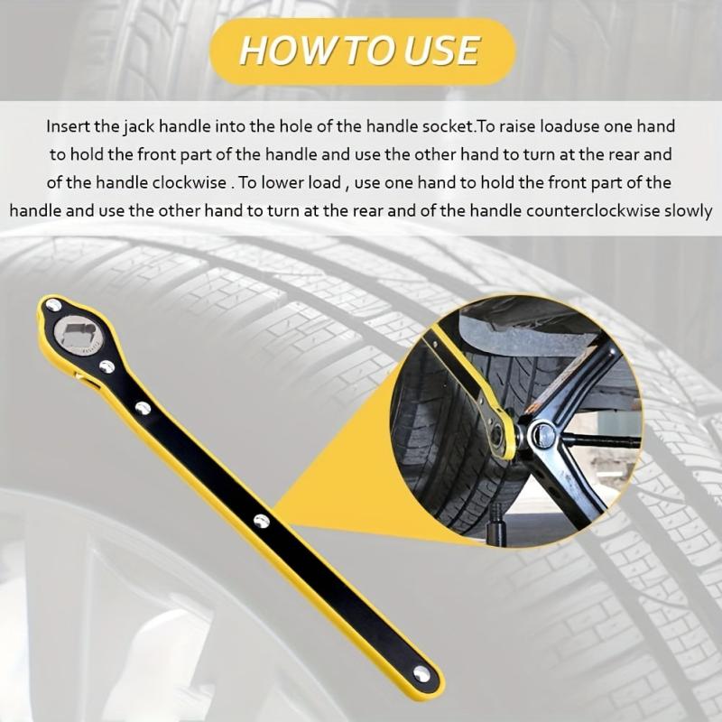 2-in-1 Jack Ratchet Wrench Labor Saving Tool For Scissor Jack Truck SUV