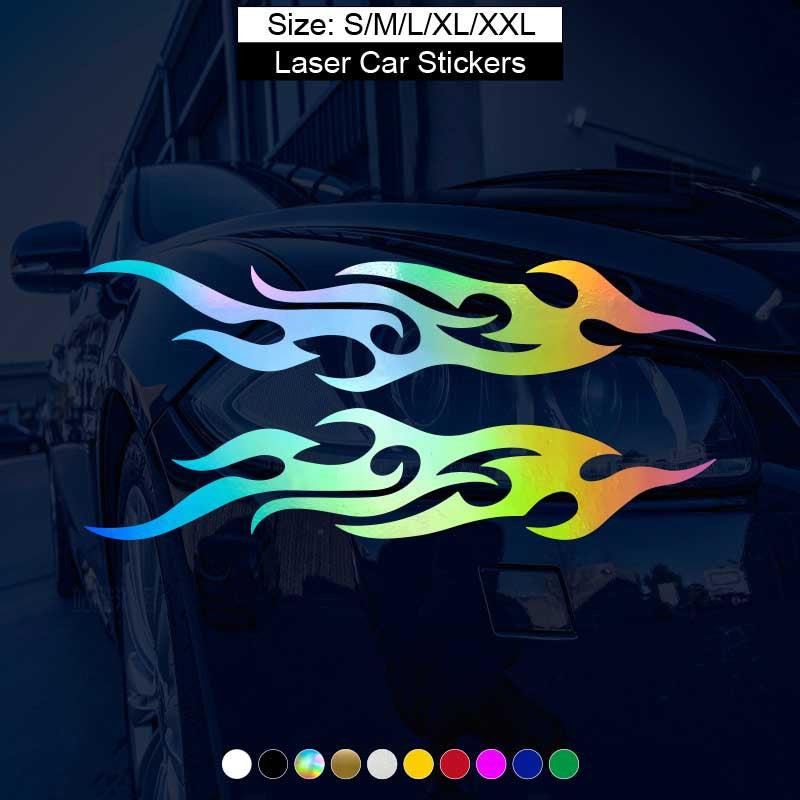 Vibrant Flame Car Stickers Waterproof Vinyl Decals