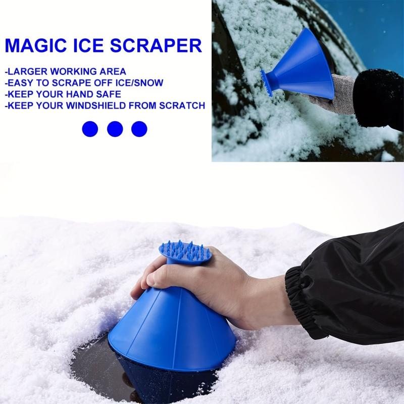 4Pcs Ice Scrapers for Car Windshield Snow Scraper Funnel Cone