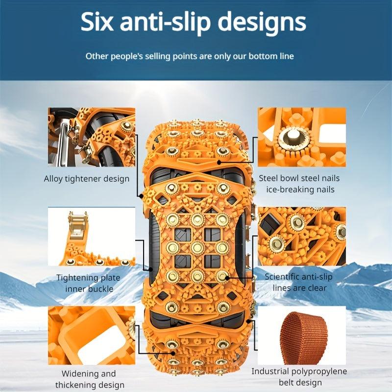 4pcs Anti-skid Chain Snow Tire Chain Universal Easy Installation Self-driving