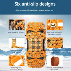 4pcs Anti-skid Chain Snow Tire Chain Universal Easy Installation Self-driving